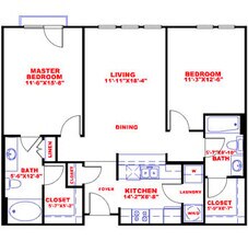 Traditional 2x2 1042-1193 SF 2947 floor plan